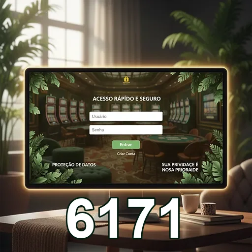 Tela de login do site 6171 com design seguro e acessível.