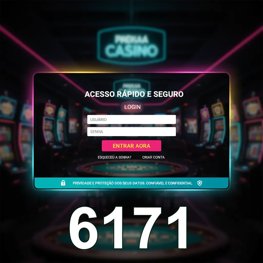 Tela de login do aplicativo 6171 com acesso ágil e seguro.