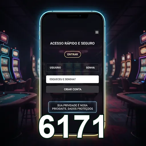 Tela de login no celular para acesso rápido a 6171.