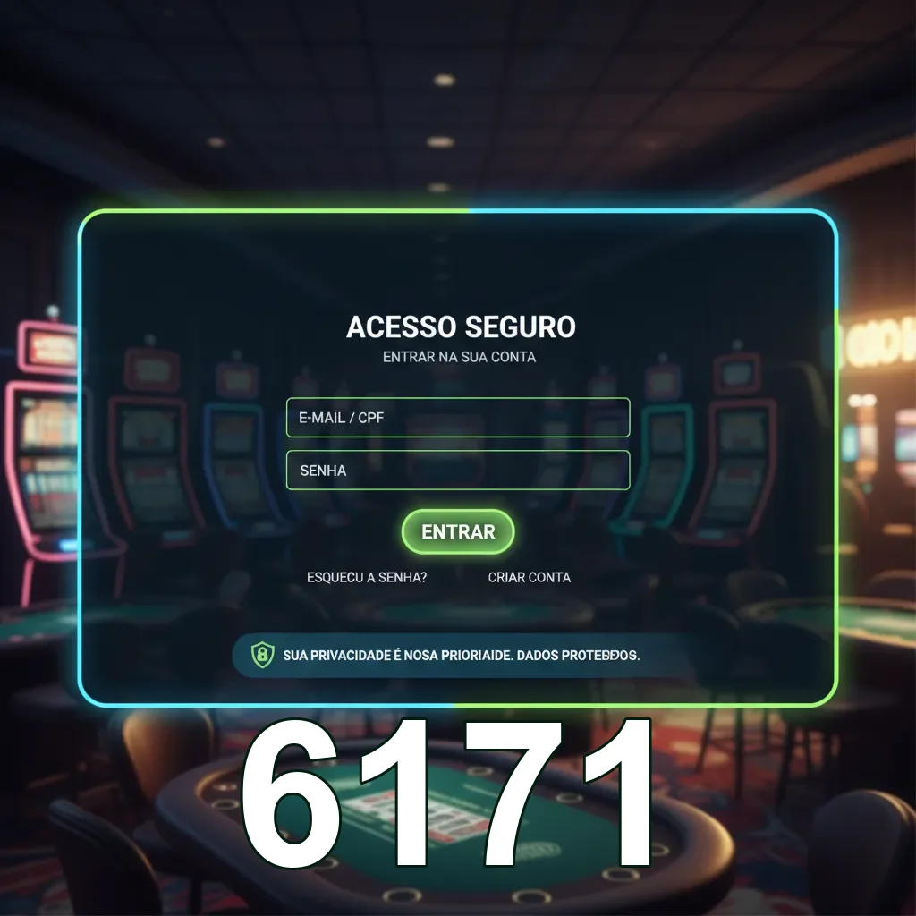 Tela de login do 6171 para acesso seguro a jogos.
