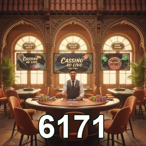 Imagem do 6171 com dealer em cassino ao vivo e mesas.