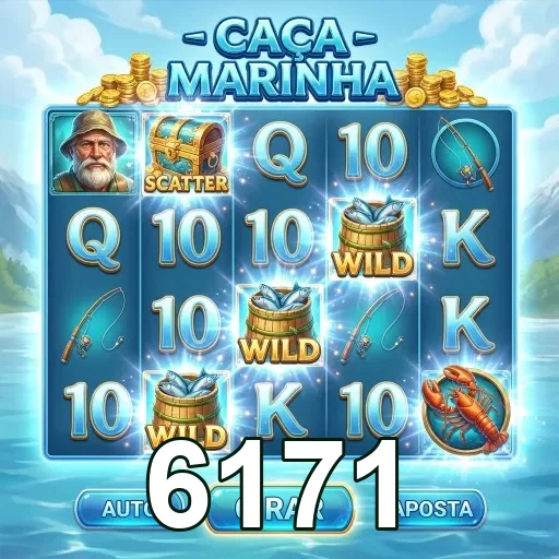 Tela do slot 'Caça Marinha' apresentada no site 6171.