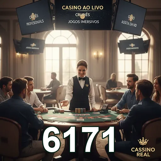 Mesa de jogos com crupiés profissionais no 6171.