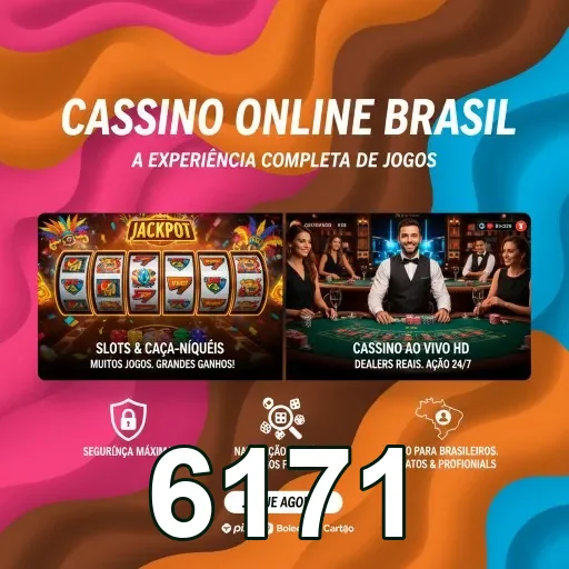 Slots e cassino ao vivo na plataforma 6171 para apostas.