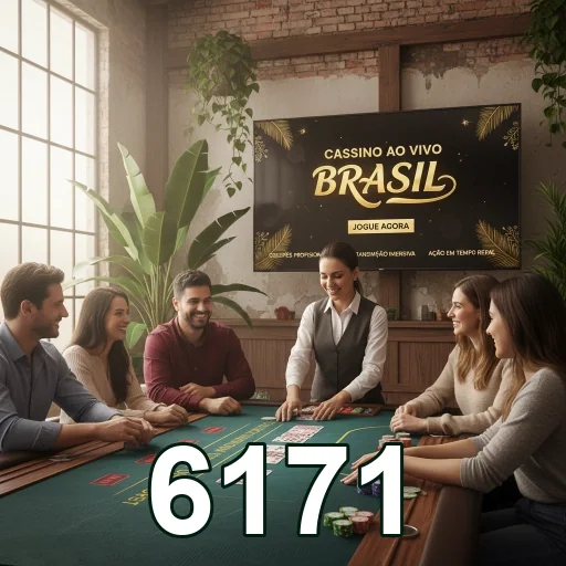 Jogadores interagem em cassino ao vivo na 6171.