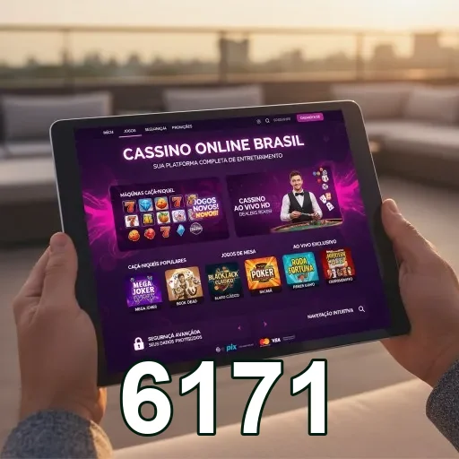 Tela do site 6171 mostrando slots e jogos disponíveis.