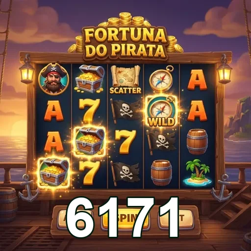 Tela do slot 'Fortuna do Pirata' na plataforma 6171.