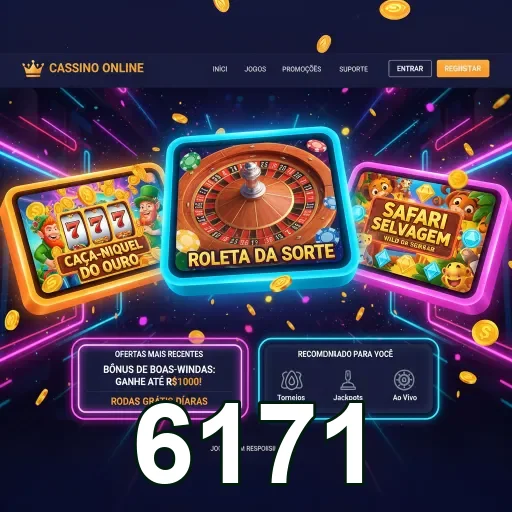 Imagem de promoções do site 6171 com jogos de cassino.