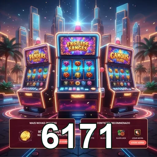 Máquinas de slots da plataforma 6171 em um ambiente vibrante.