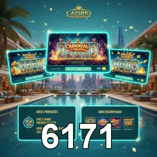 Interface da 6171 com slots e promoções VIP atraentes.