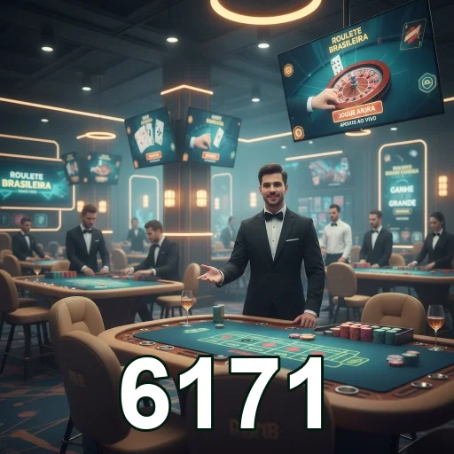 Interface do aplicativo 6171 com jogadores em cassino VIP.